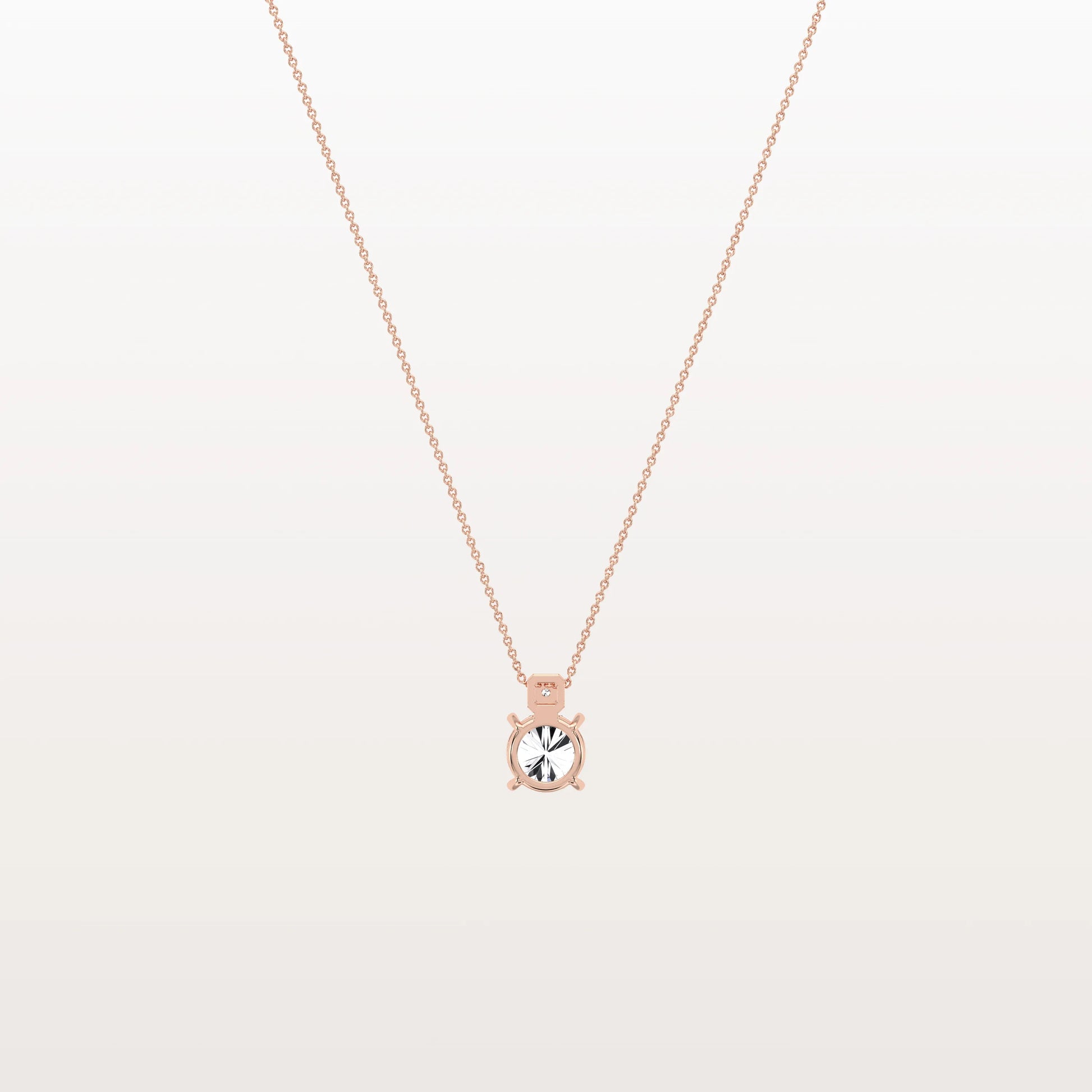 0.5CT Round Lab Grown Diamond Necklace in 14K Gold/Platinum