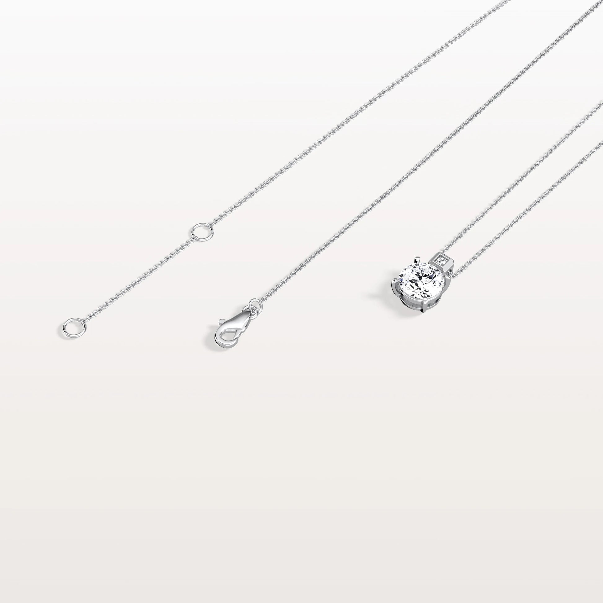 0.5CT Round Lab Grown Diamond Necklace in 14K Gold/Platinum