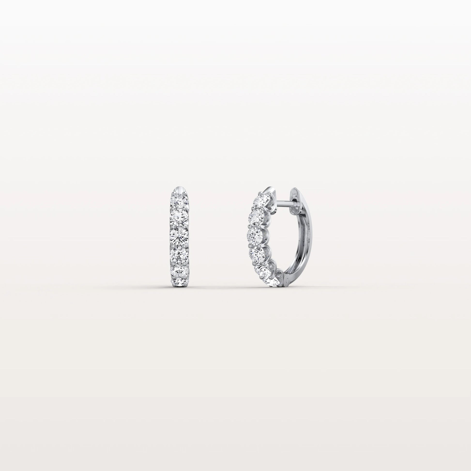 0.93CTW Lab Diamond Half Eternity Huggie Earring In 14K Solid Gold/Platinum