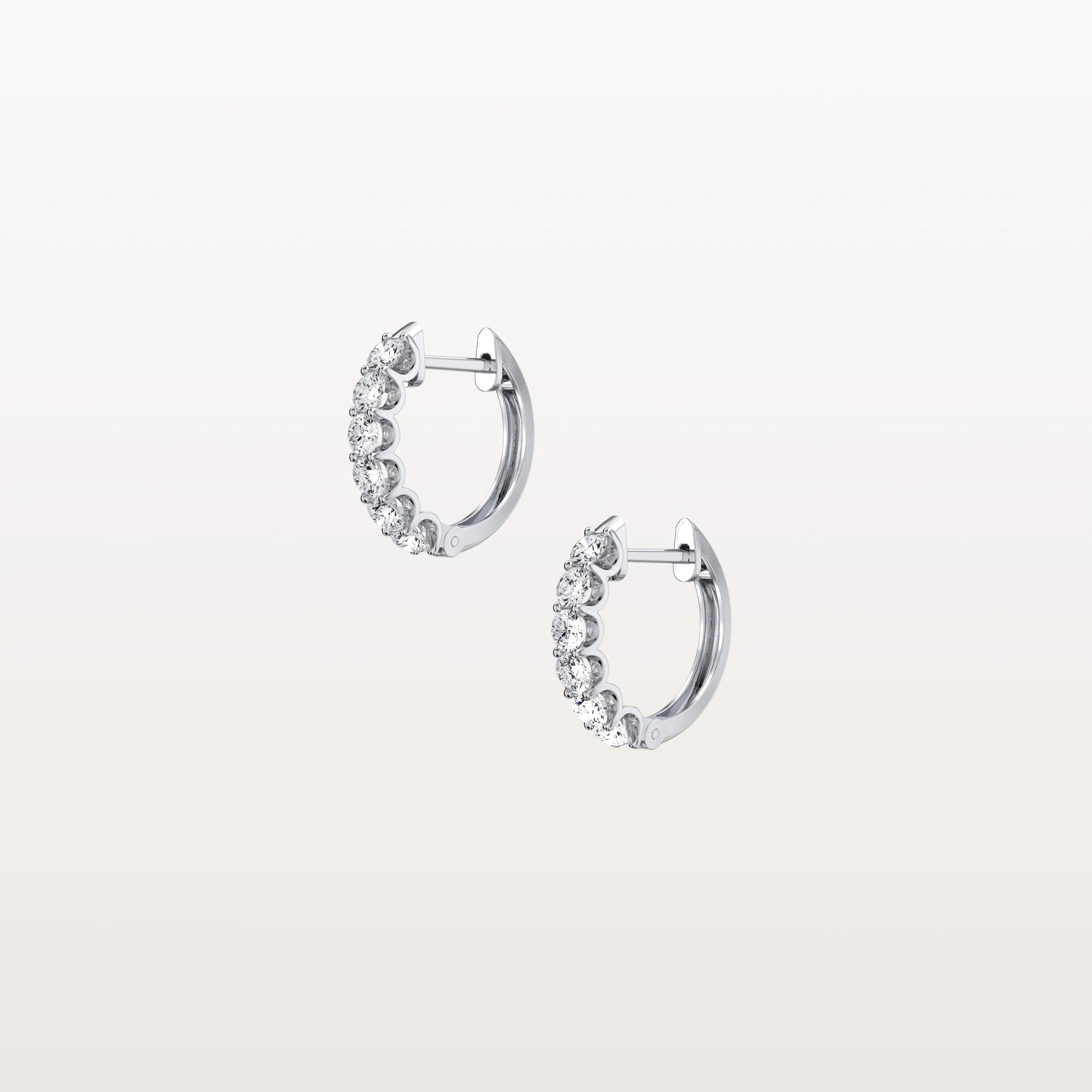 0.93CTW Lab Diamond Half Eternity Huggie Earring In 14K Solid Gold/Platinum
