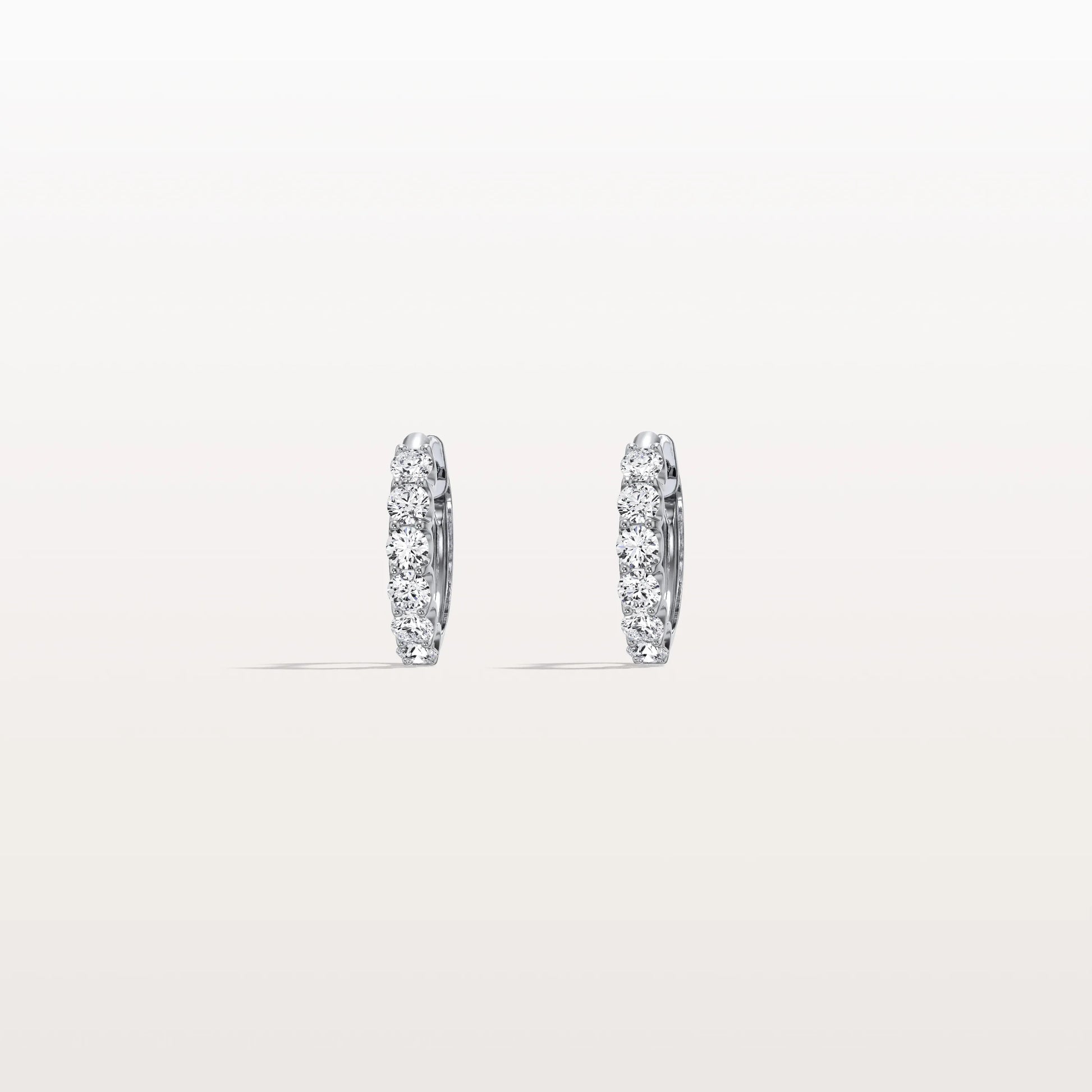 0.93CTW Lab Diamond Half Eternity Huggie Earring In 14K Solid Gold/Platinum
