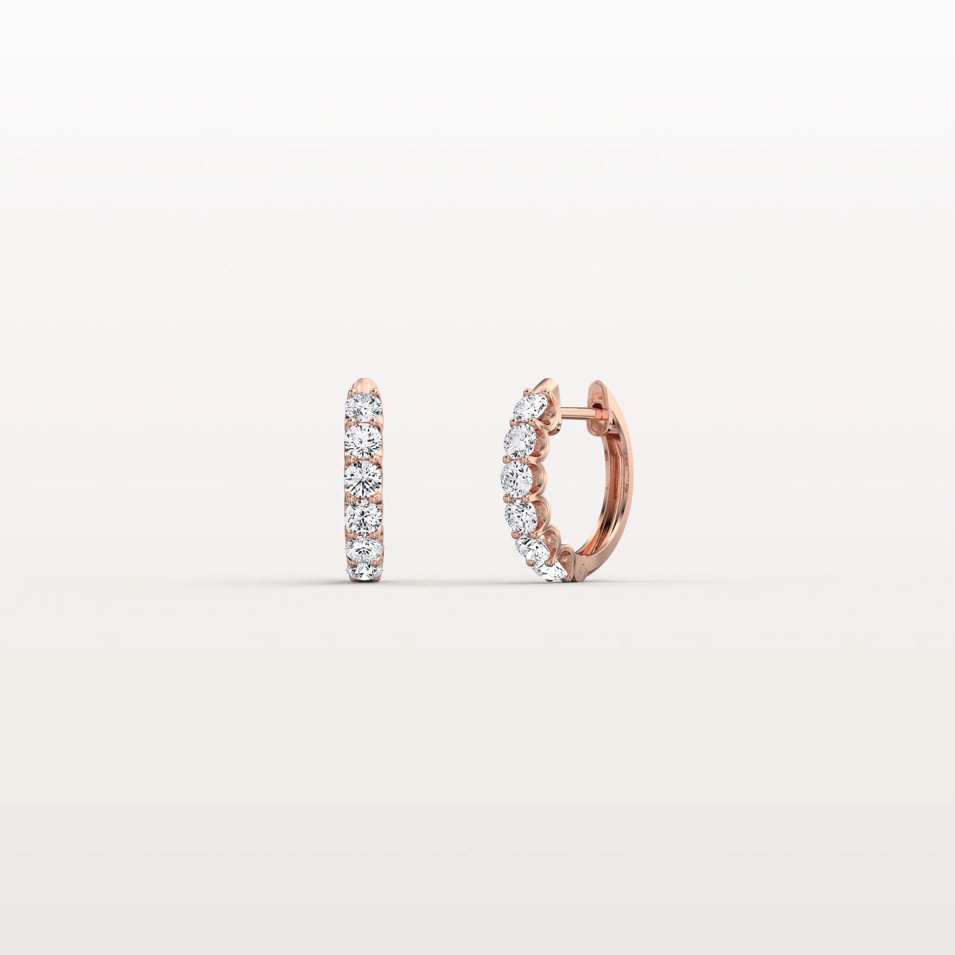 0.93CTW Lab Diamond Half Eternity Huggie Earring In 14K Solid Gold/Platinum