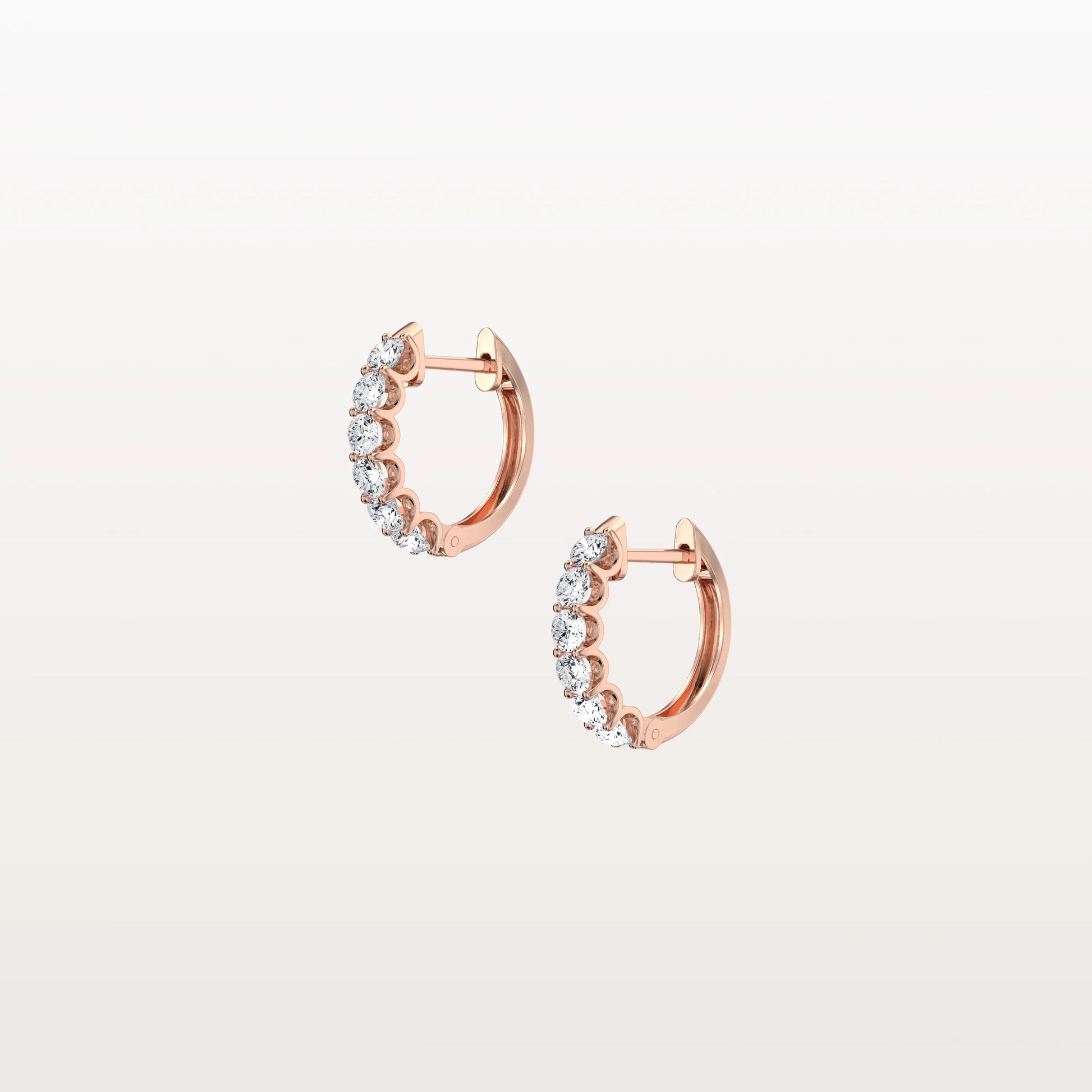 0.93CTW Lab Diamond Half Eternity Huggie Earring In 14K Solid Gold/Platinum