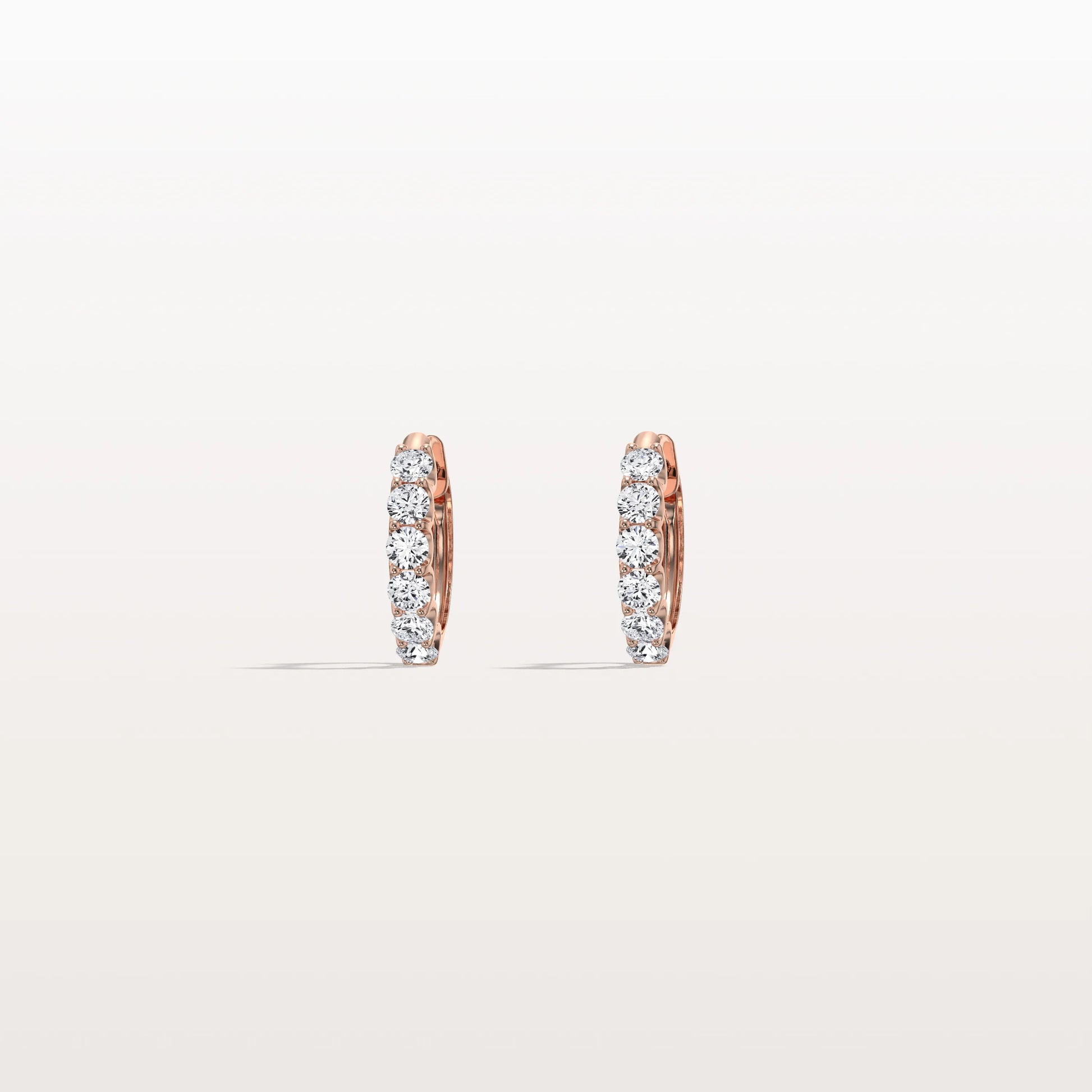 0.93CTW Lab Diamond Half Eternity Huggie Earring In 14K Solid Gold/Platinum