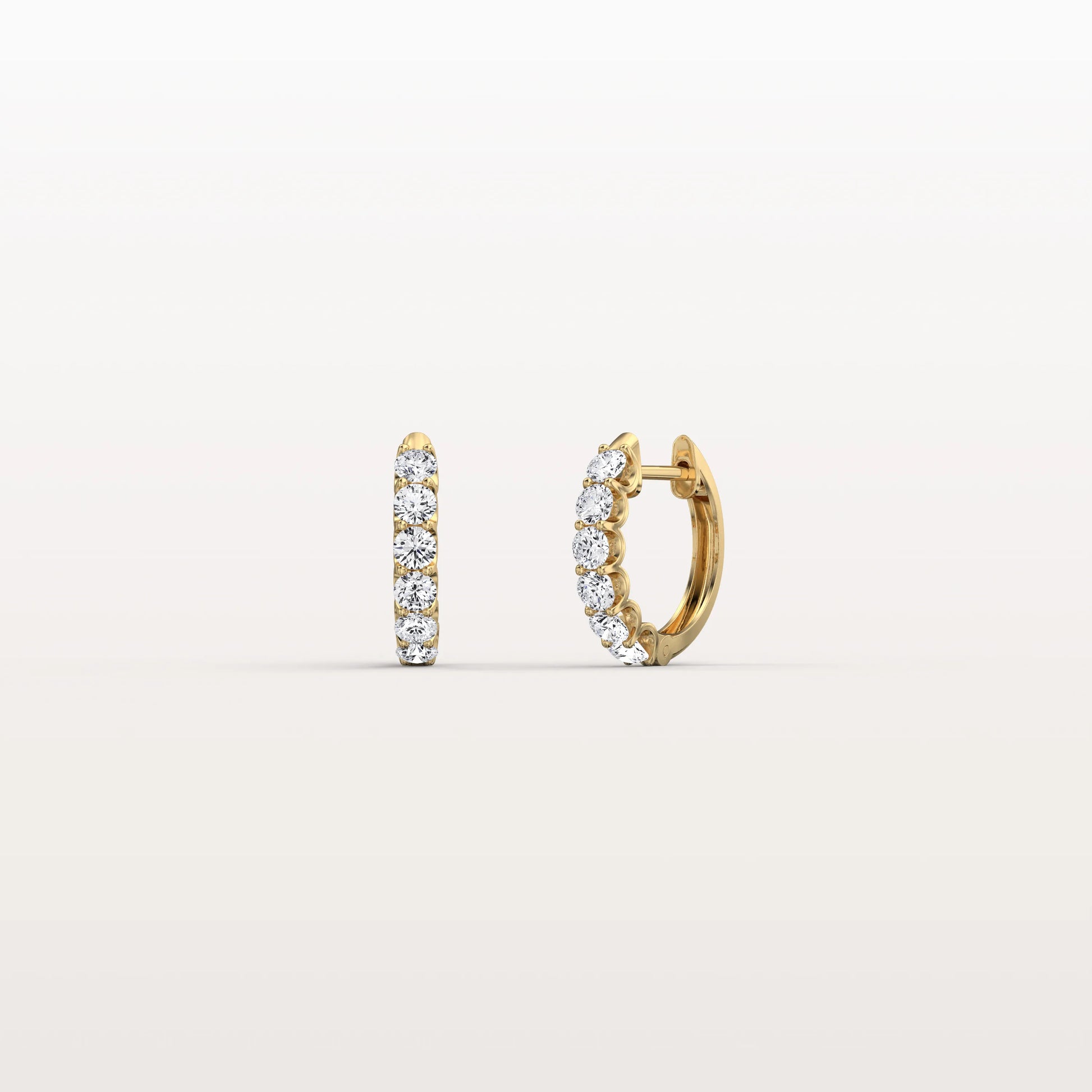 0.93CTW Lab Diamond Half Eternity Huggie Earring In 14K Solid Gold/Platinum