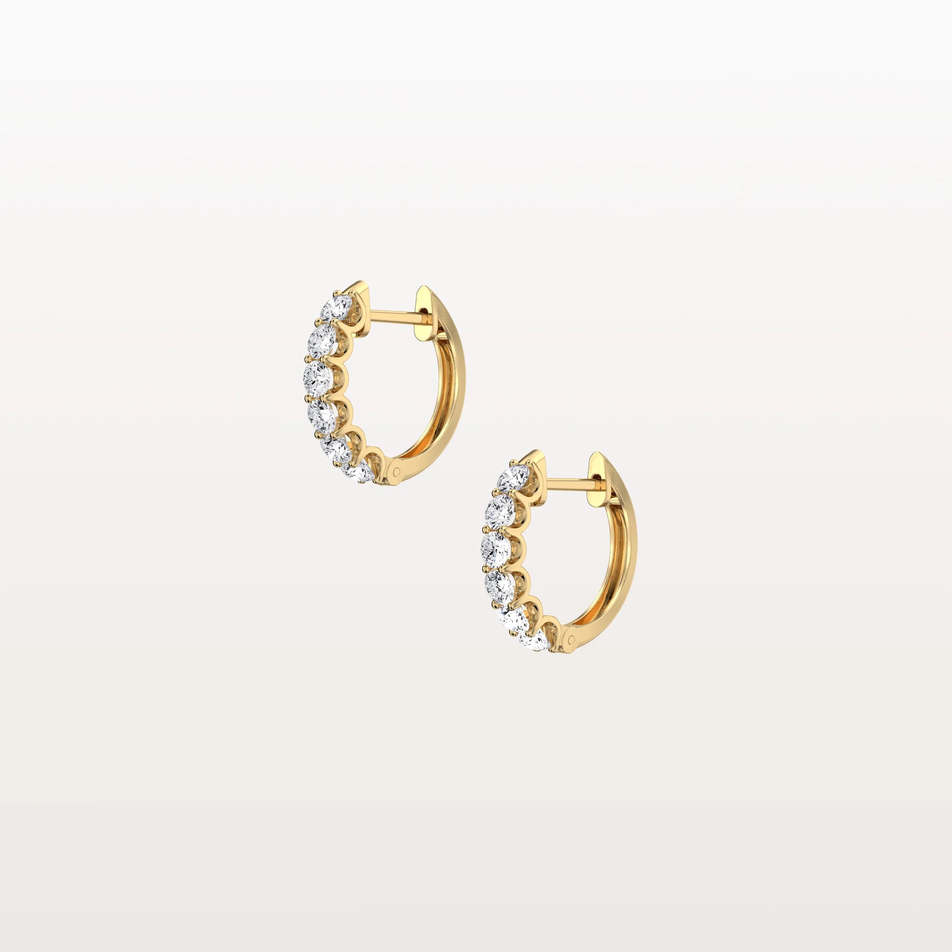 0.93CTW Lab Diamond Half Eternity Huggie Earring In 14K Solid Gold/Platinum
