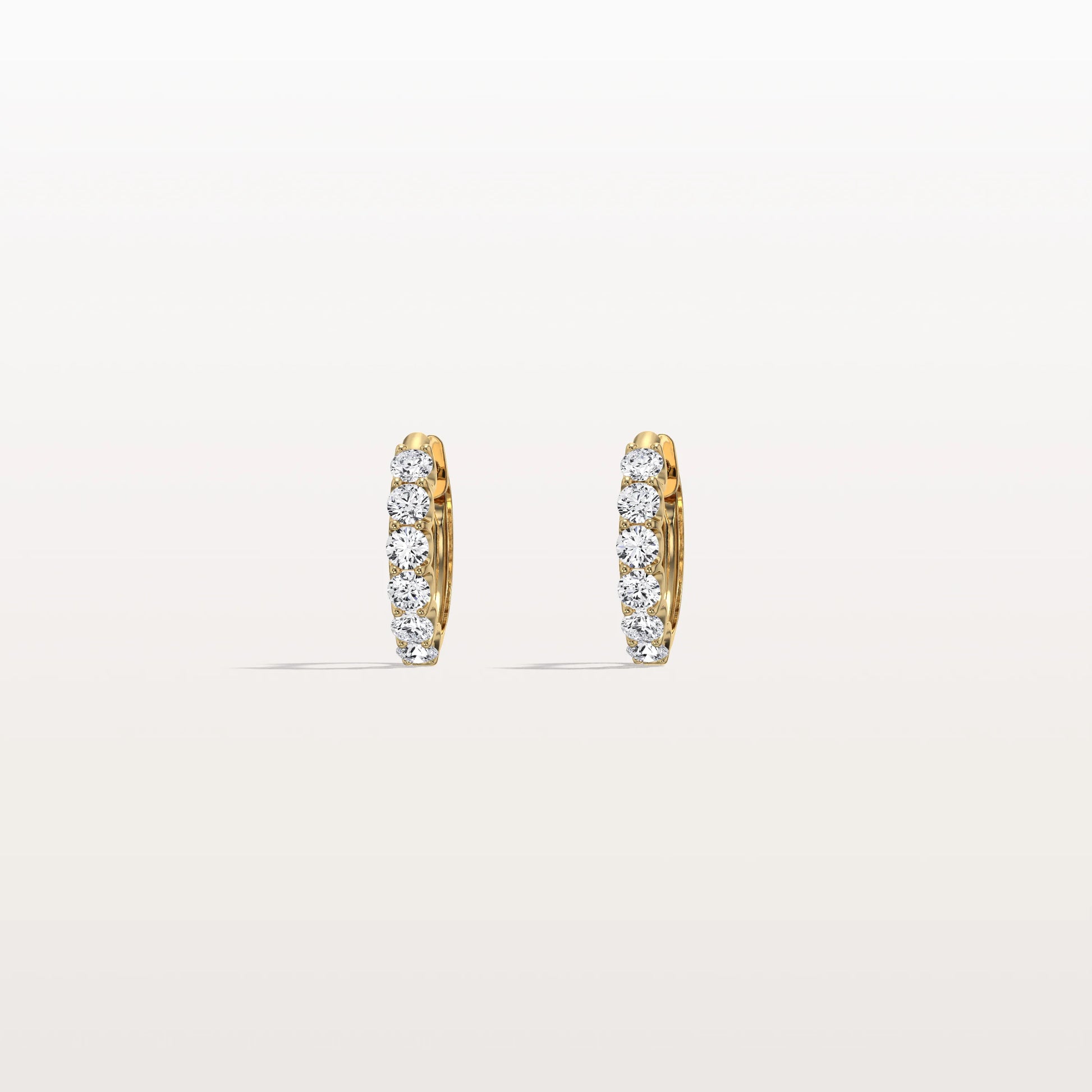 0.93CTW Lab Diamond Half Eternity Huggie Earring In 14K Solid Gold/Platinum