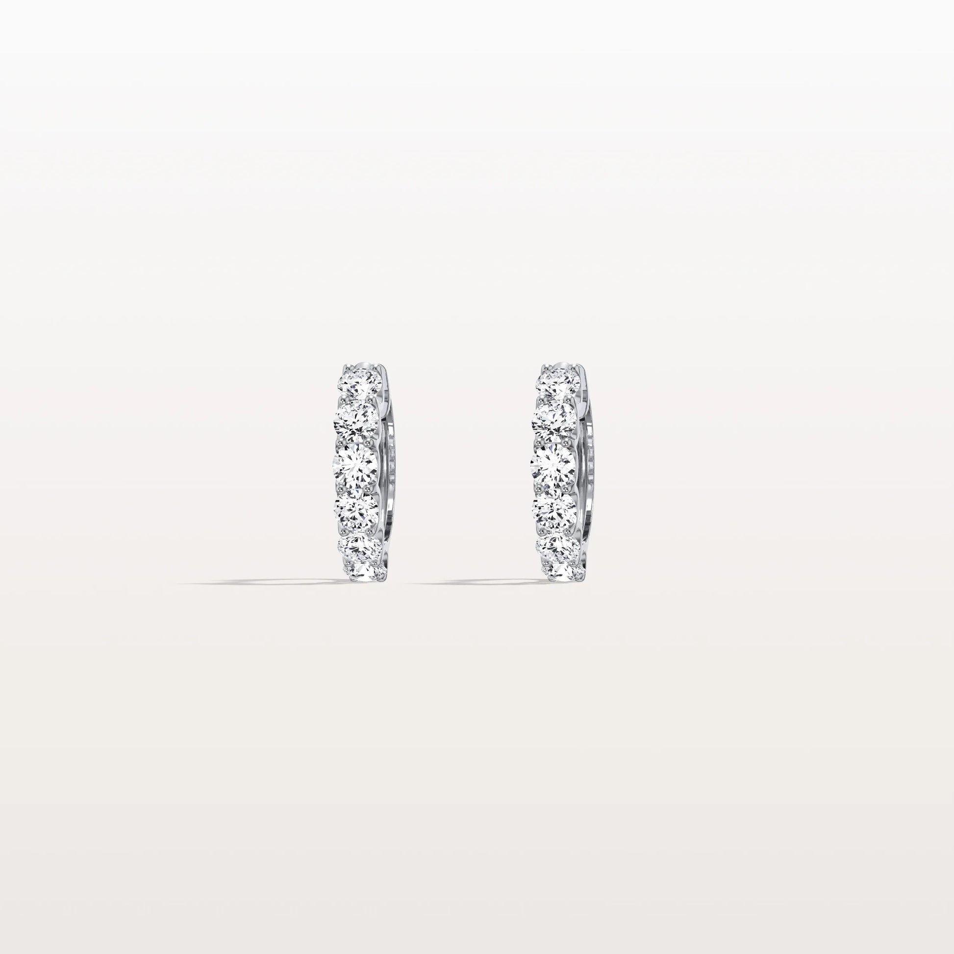 1.32CTW Lab Diamond Half Eternity Huggie Earring In 14K Solid Gold/Platinum