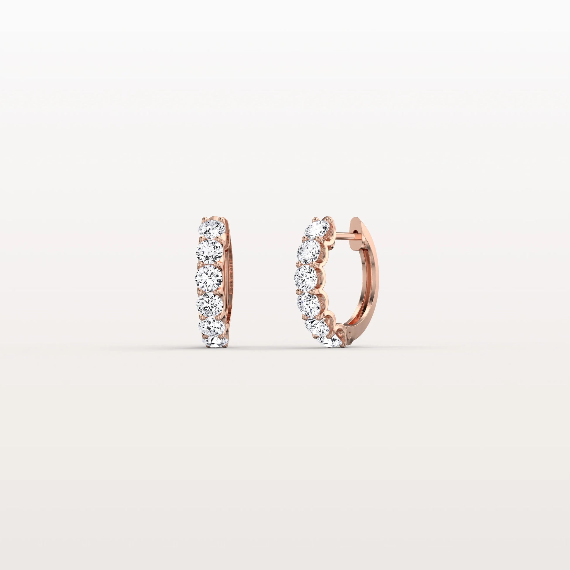1.32CTW Lab Diamond Half Eternity Huggie Earring In 14K Solid Gold/Platinum