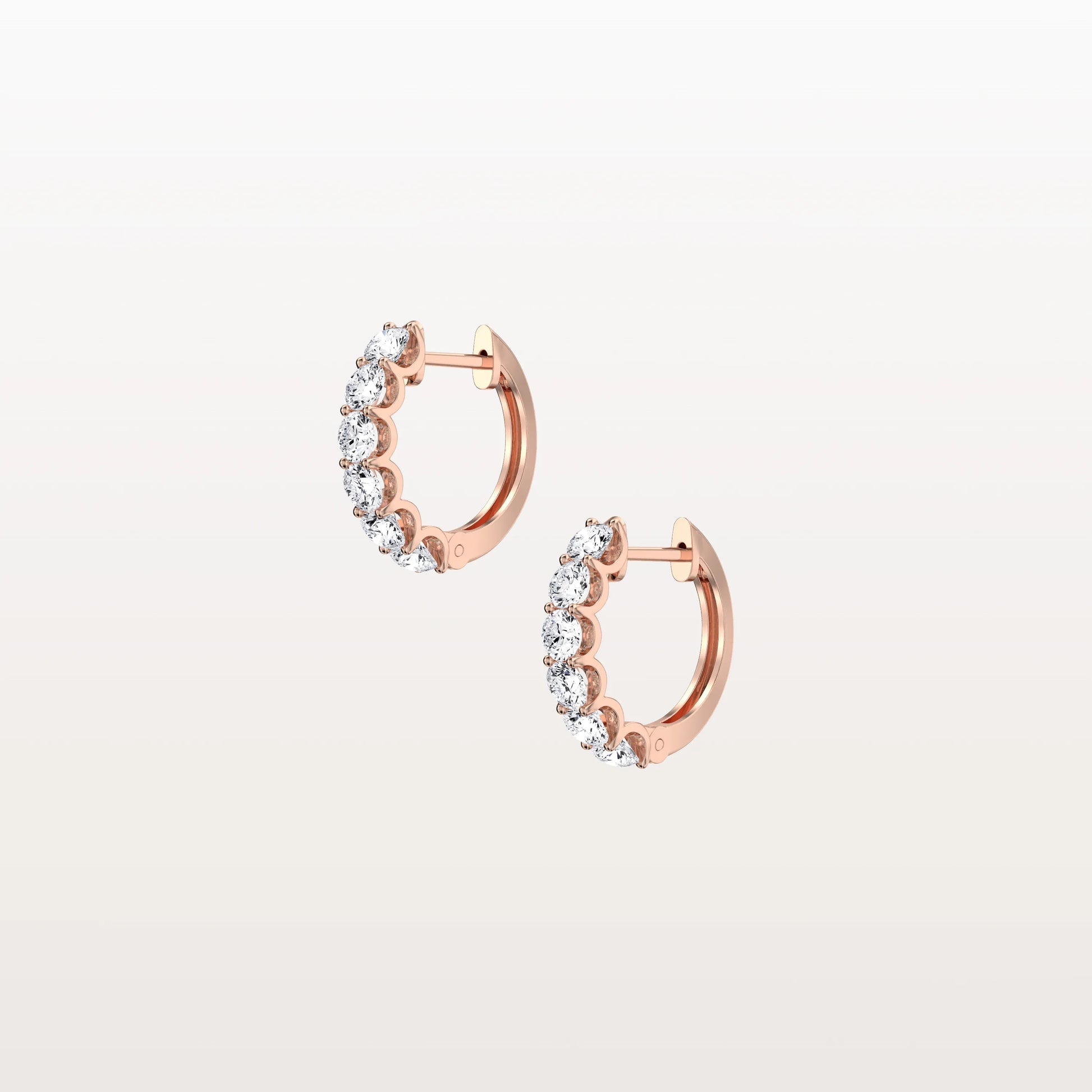 1.32CTW Lab Diamond Half Eternity Huggie Earring In 14K Solid Gold/Platinum
