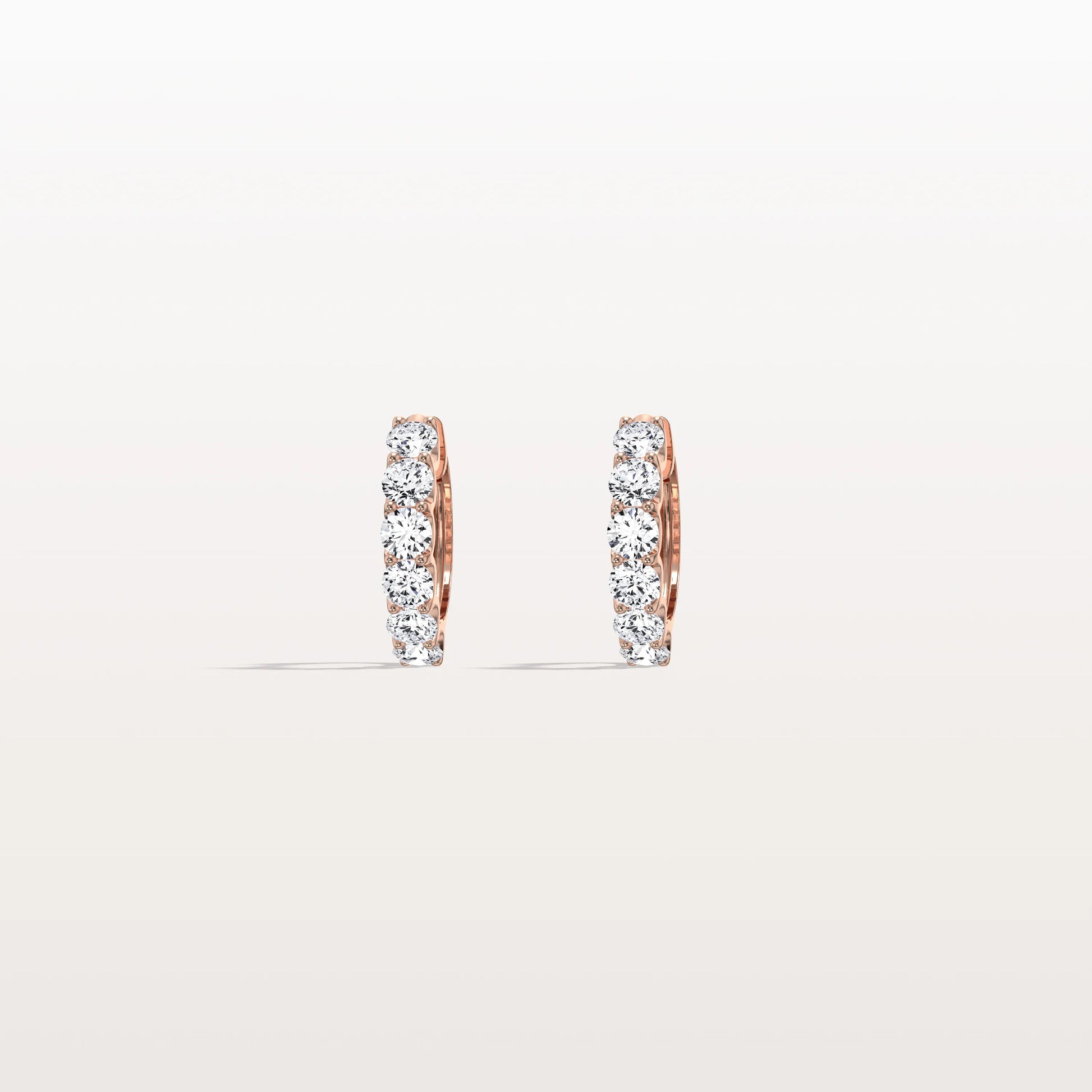 1.32CTW Lab Diamond Half Eternity Huggie Earring In 14K Solid Gold/Platinum