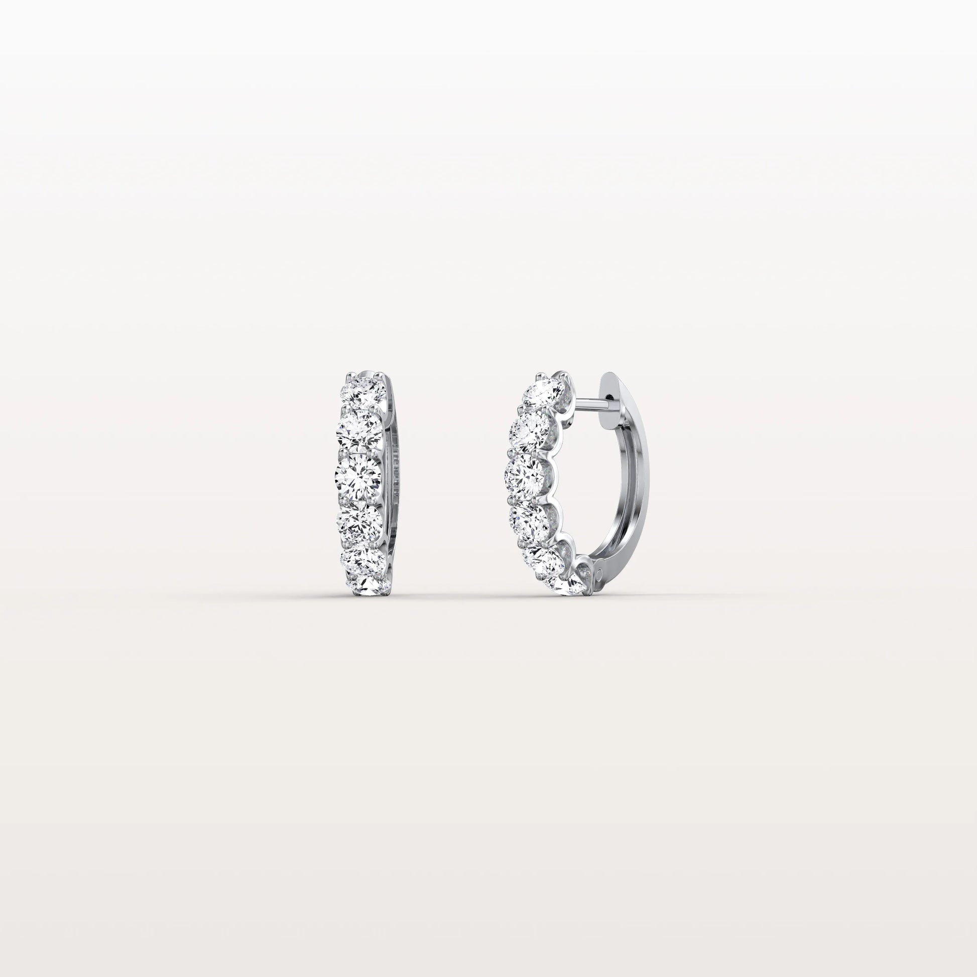 1.32CTW Lab Diamond Half Eternity Huggie Earring In 14K Solid Gold/Platinum