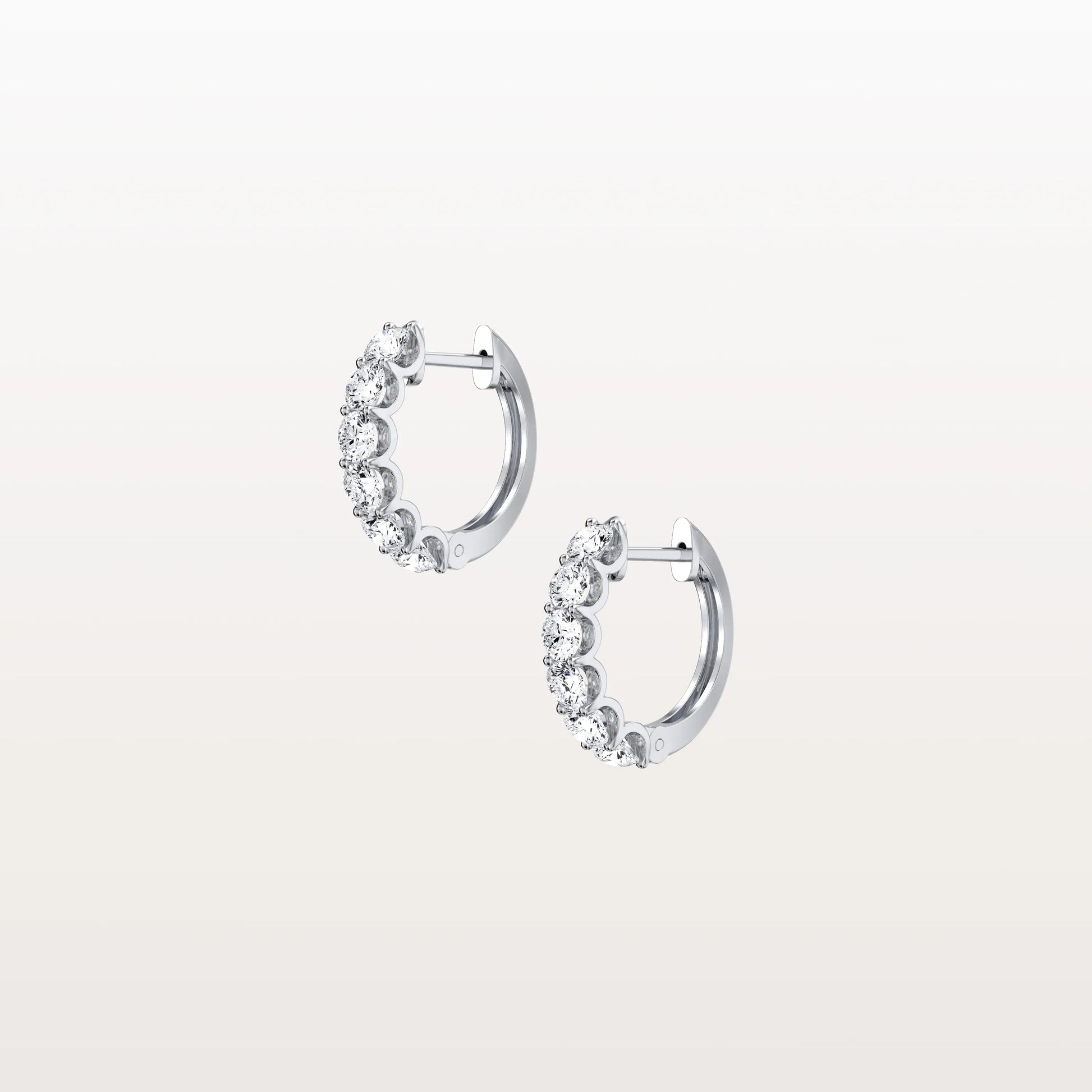 1.32CTW Lab Diamond Half Eternity Huggie Earring In 14K Solid Gold/Platinum