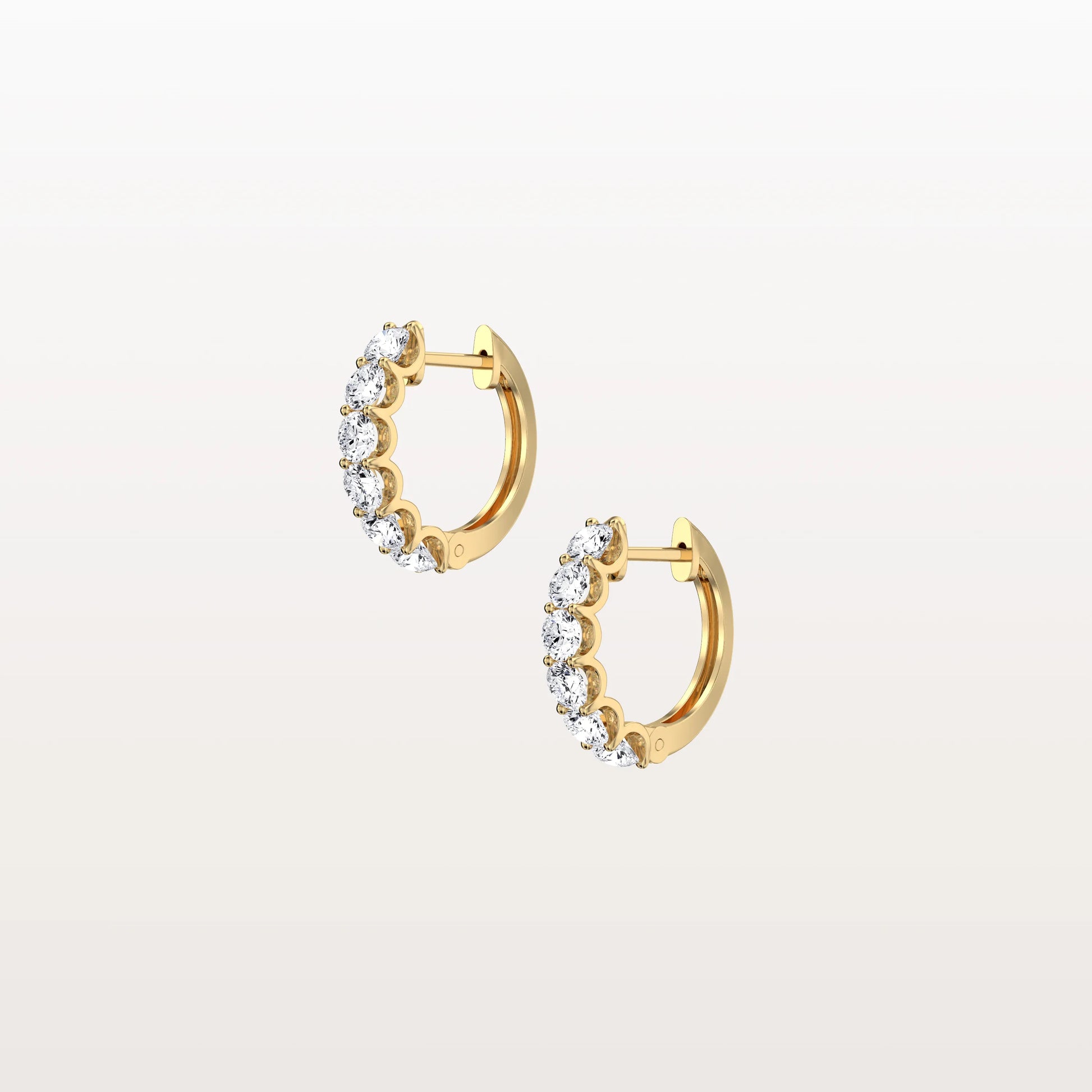 1.32CTW Lab Diamond Half Eternity Huggie Earring In 14K Solid Gold/Platinum