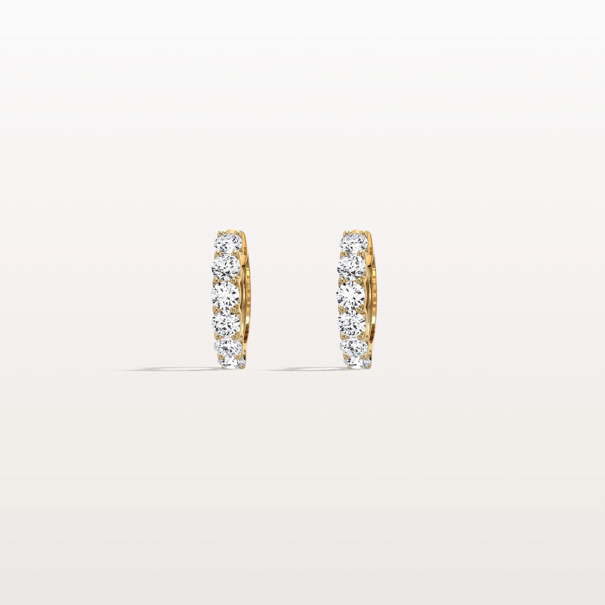 1.32CTW Lab Diamond Half Eternity Huggie Earring In 14K Solid Gold/Platinum