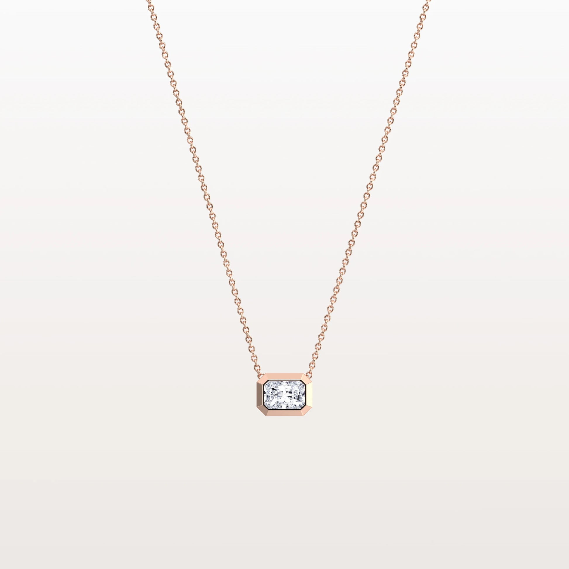 0.5CT Lab Grown Diamond Bezel Set Pendant Neckalce In 14K Solid Gold/Platinum