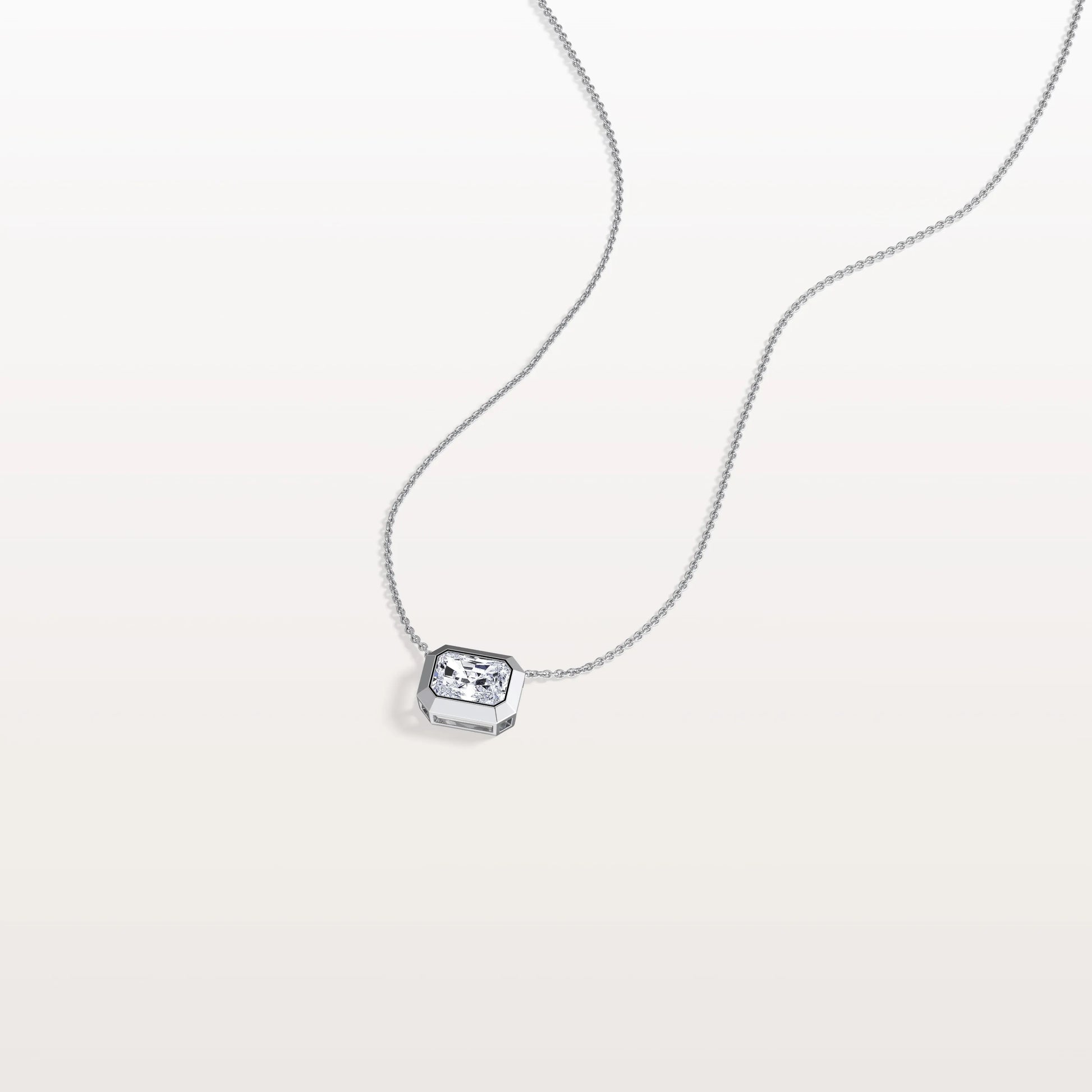 0.5CT Lab Grown Diamond Bezel Set Pendant Neckalce In 14K Solid Gold/Platinum