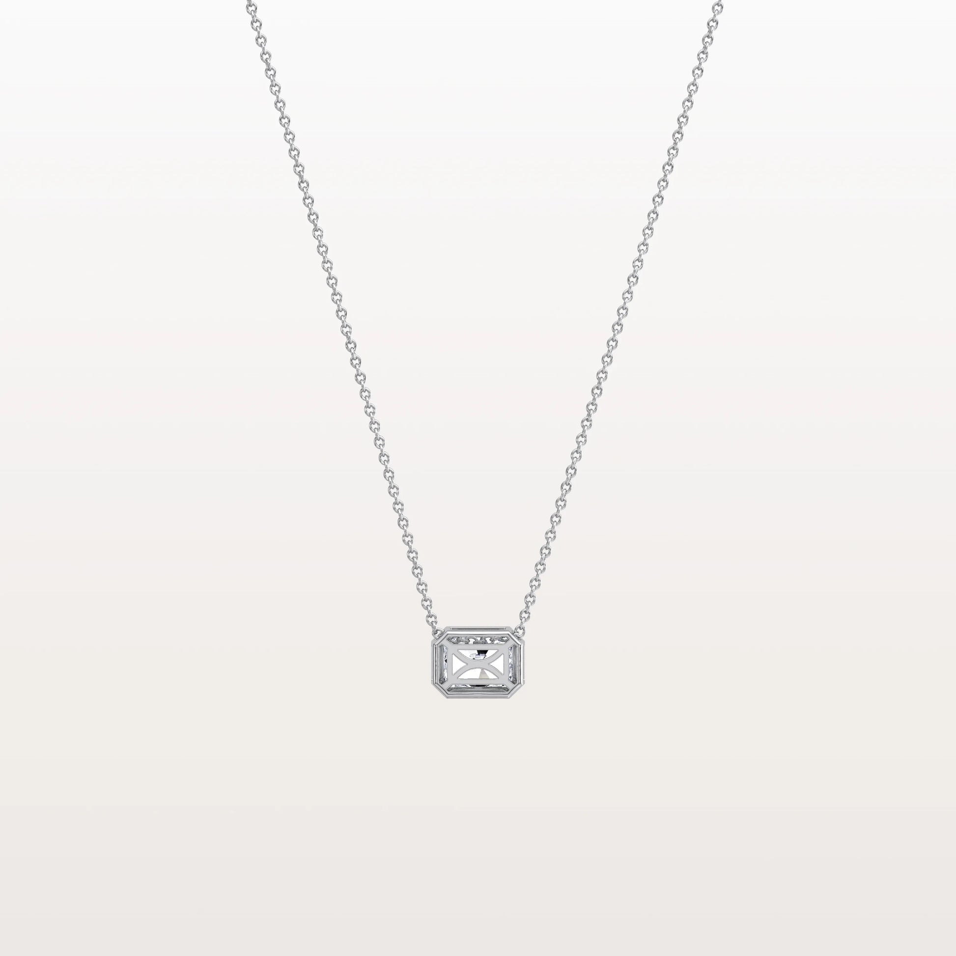 0.5CT Lab Grown Diamond Bezel Set Pendant Neckalce In 14K Solid Gold/Platinum