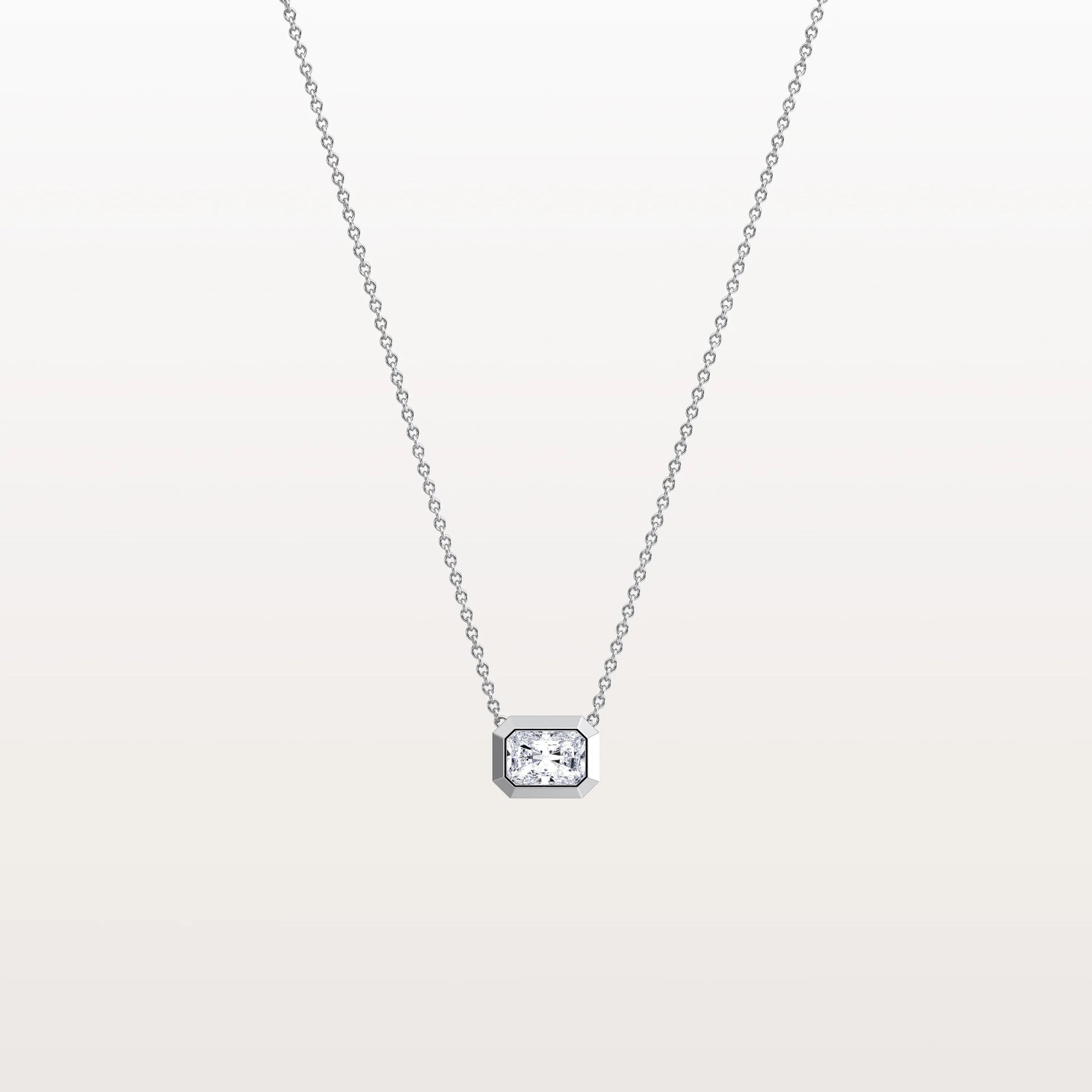 0.5CT Lab Grown Diamond Bezel Set Pendant Neckalce In 14K Solid Gold/Platinum