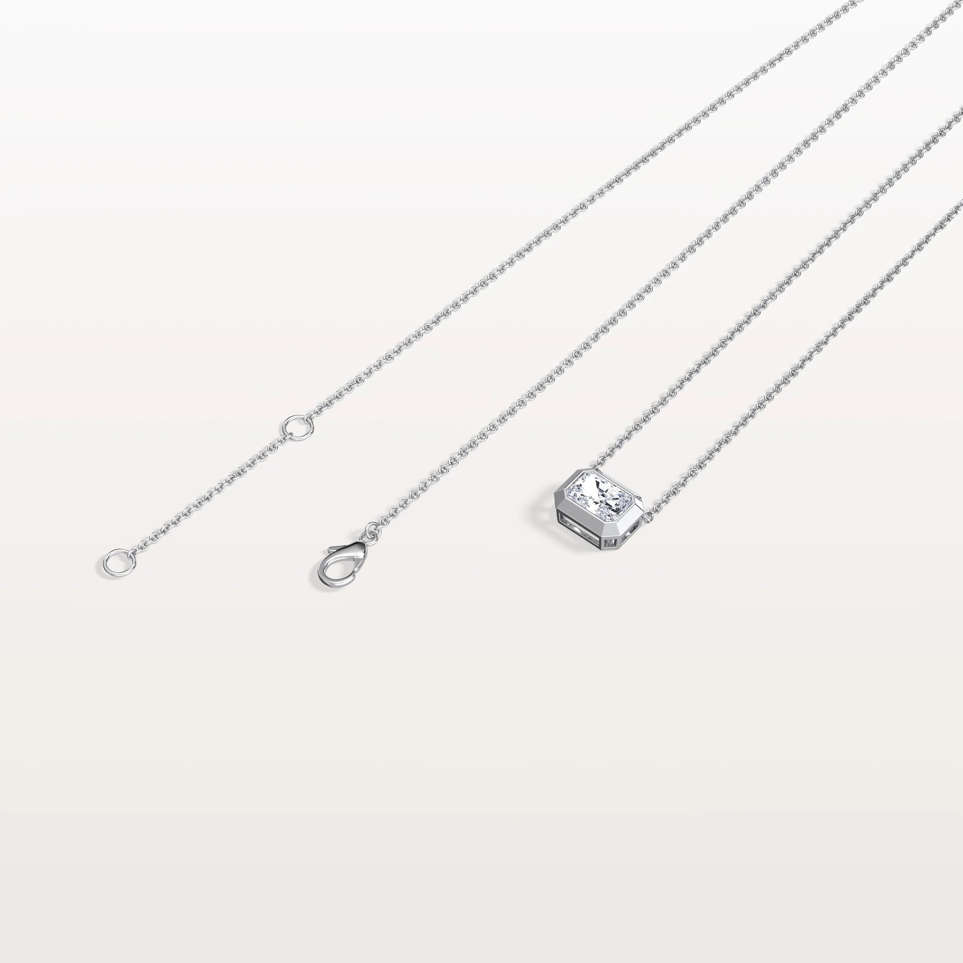 0.5CT Lab Grown Diamond Bezel Set Pendant Neckalce In 14K Solid Gold/Platinum