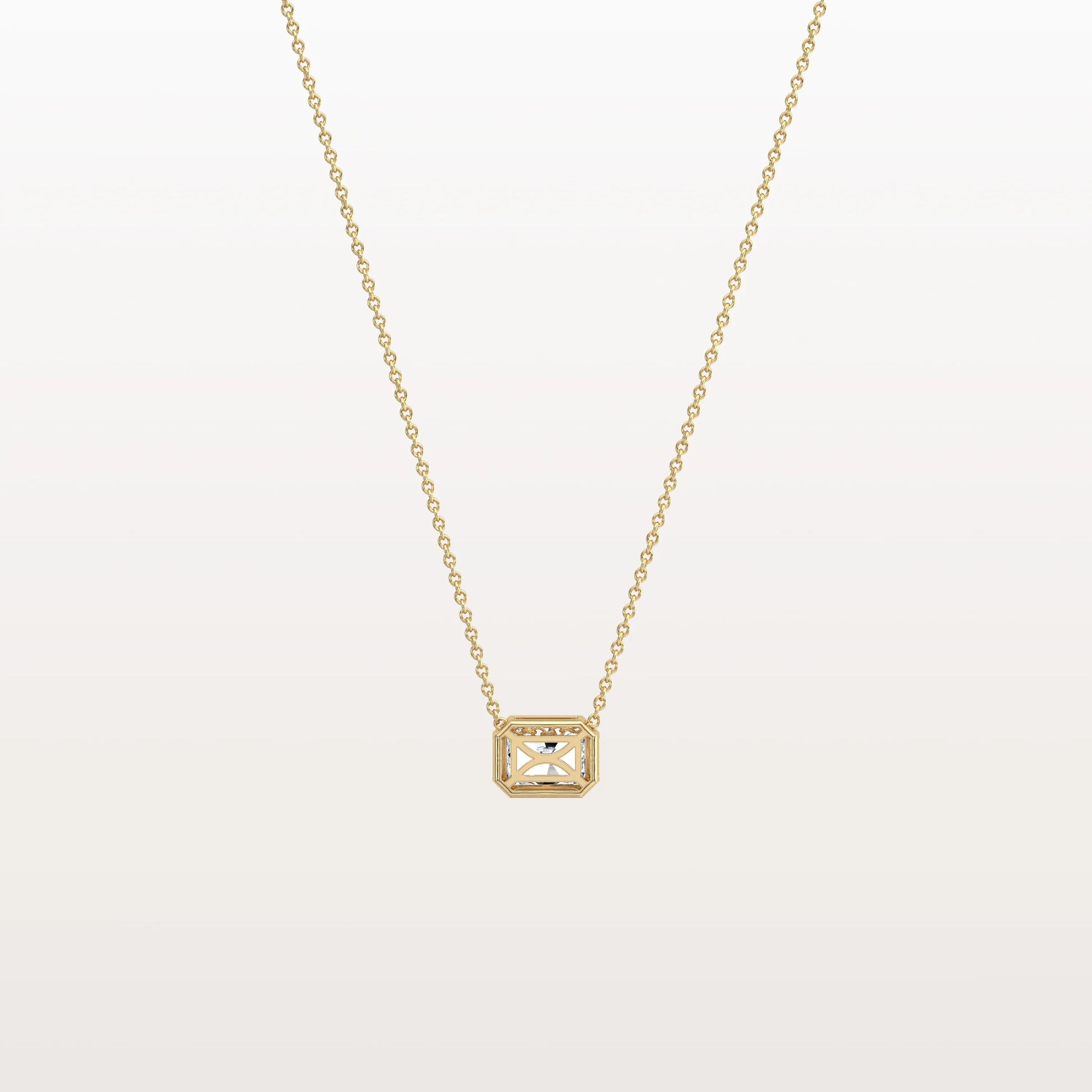 0.5CT Lab Grown Diamond Bezel Set Pendant Neckalce In 14K Solid Gold/Platinum