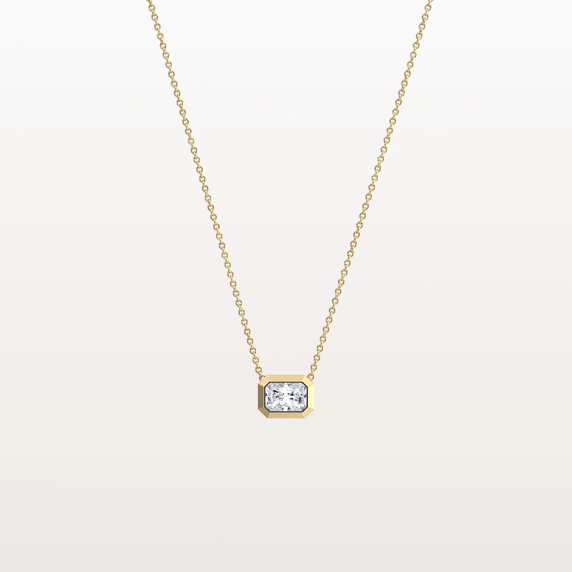 0.5CT Lab Grown Diamond Bezel Set Pendant Neckalce In 14K Solid Gold/Platinum