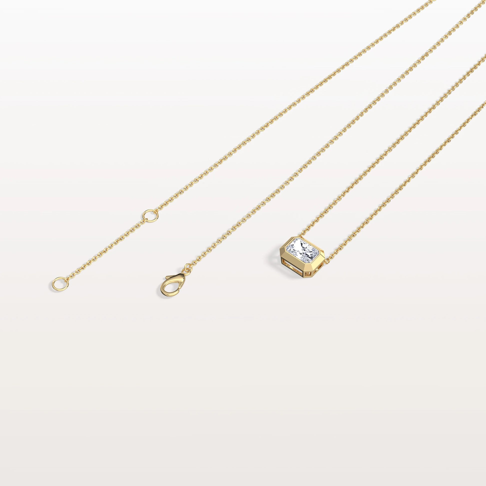 0.5CT Lab Grown Diamond Bezel Set Pendant Neckalce In 14K Solid Gold/Platinum