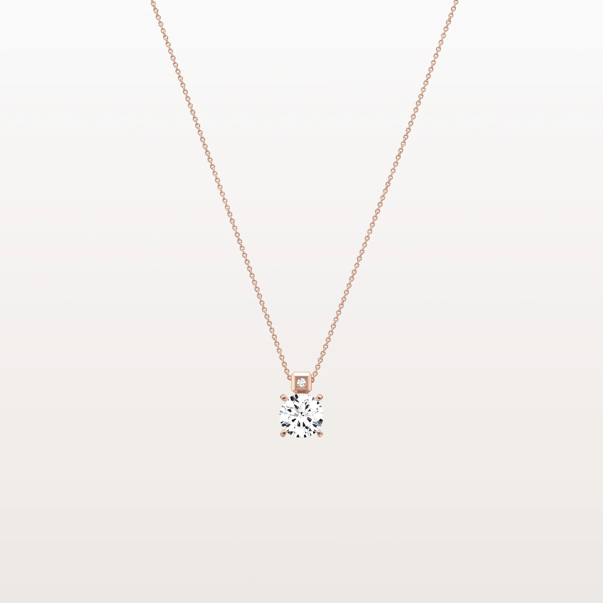 0.5CT Round Lab Grown Diamond Necklace in 14K Gold/Platinum