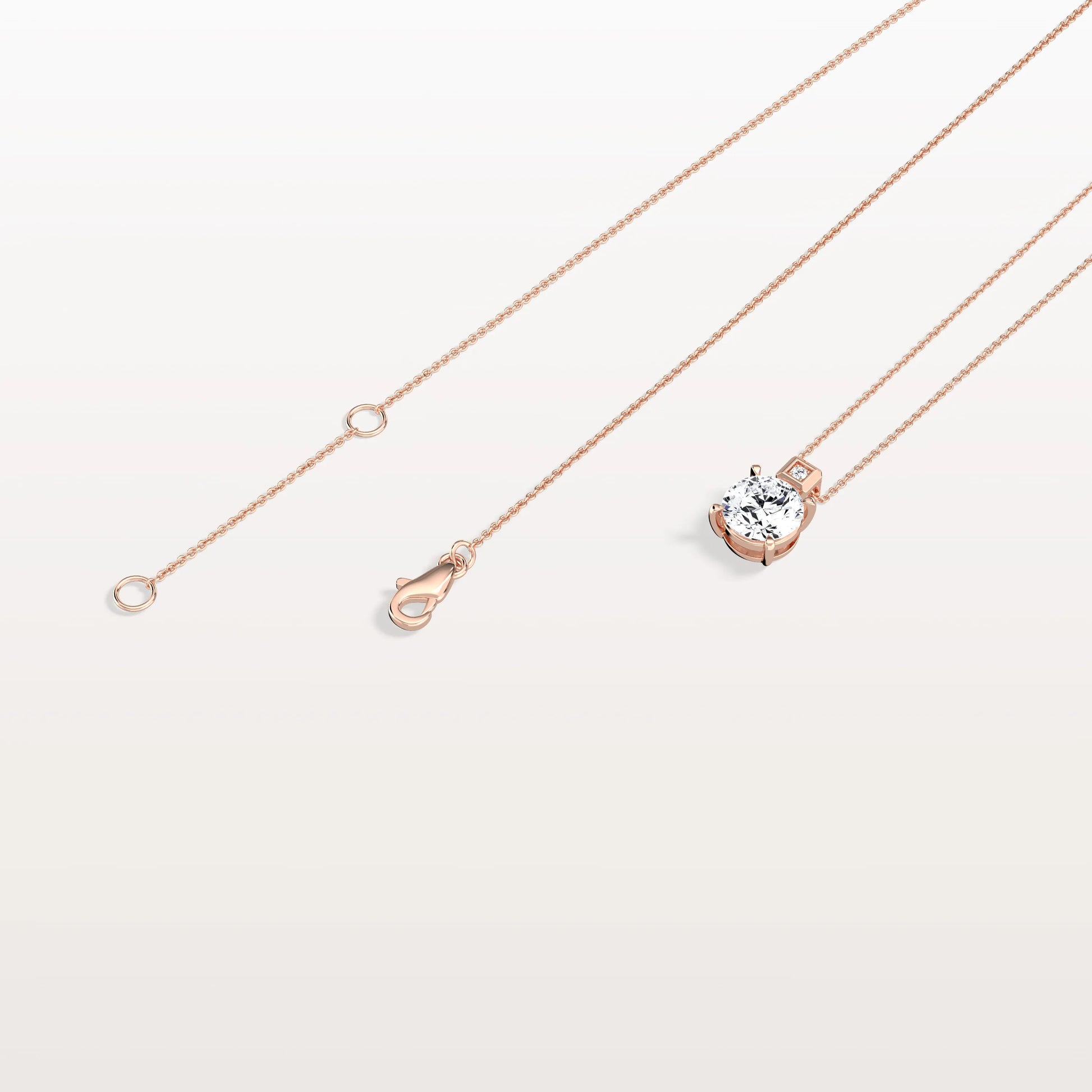 0.5CT Round Lab Grown Diamond Necklace in 14K Gold/Platinum