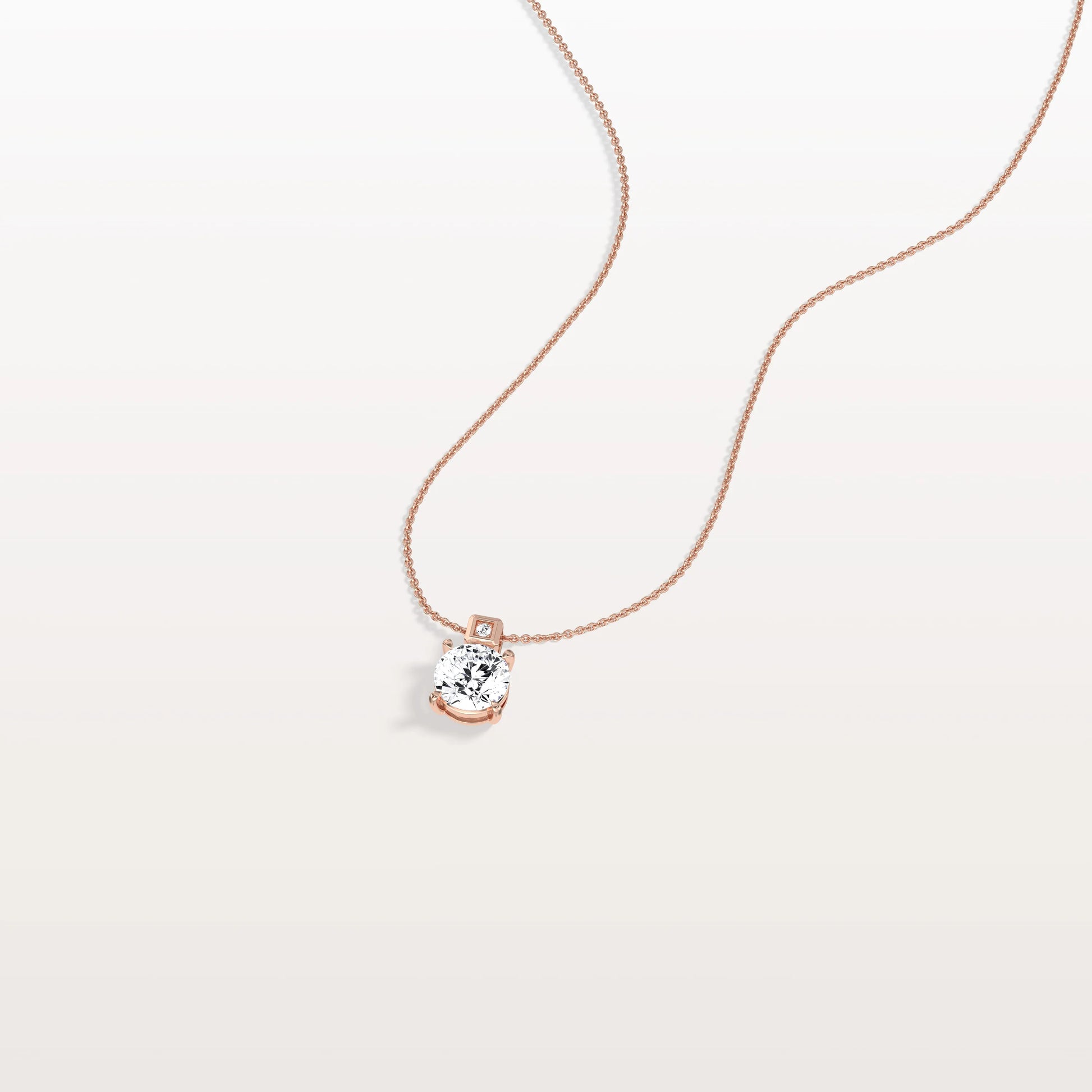 0.5CT Round Lab Grown Diamond Necklace in 14K Gold/Platinum