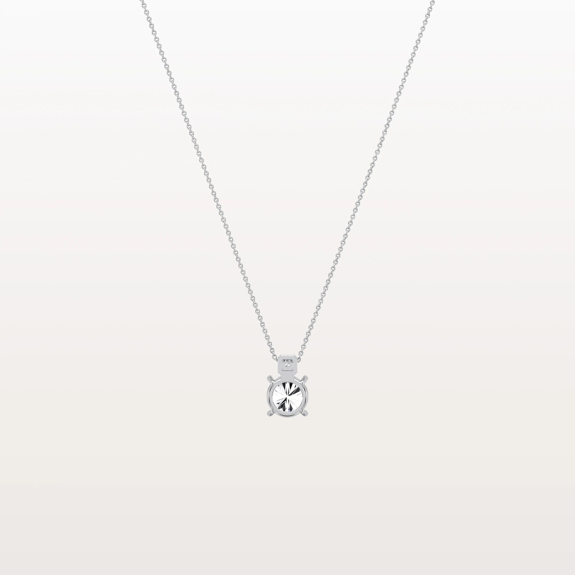 0.5CT Round Lab Grown Diamond Necklace in 14K Gold/Platinum