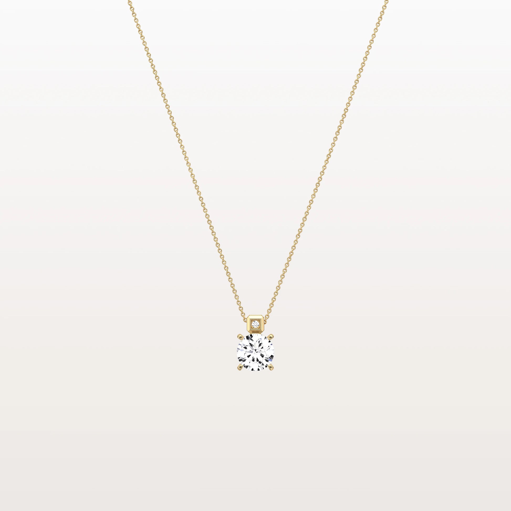 0.5CT Round Lab Grown Diamond Necklace in 14K Gold/Platinum