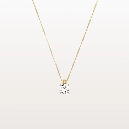 0.5CT Round Lab Grown Diamond Necklace in 14K Gold/Platinum