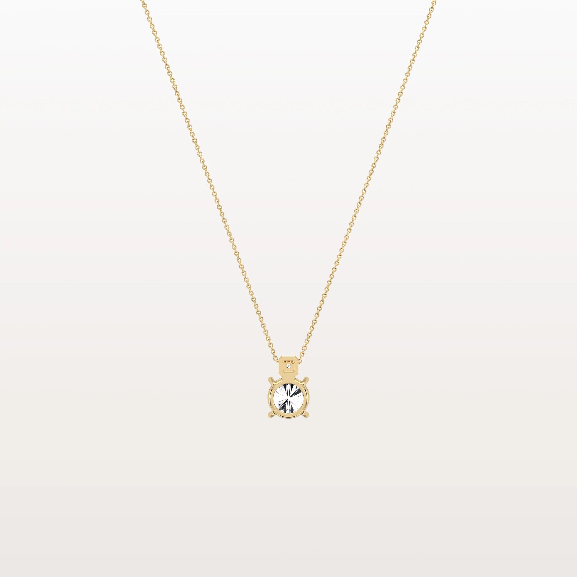 0.5CT Round Lab Grown Diamond Necklace in 14K Gold/Platinum