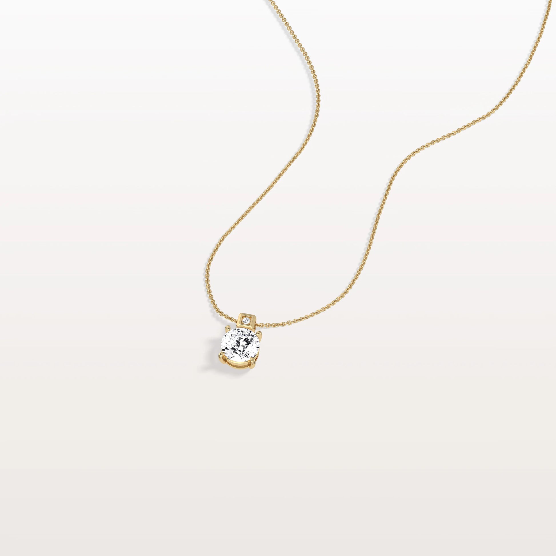 0.5CT Round Lab Grown Diamond Necklace in 14K Gold/Platinum
