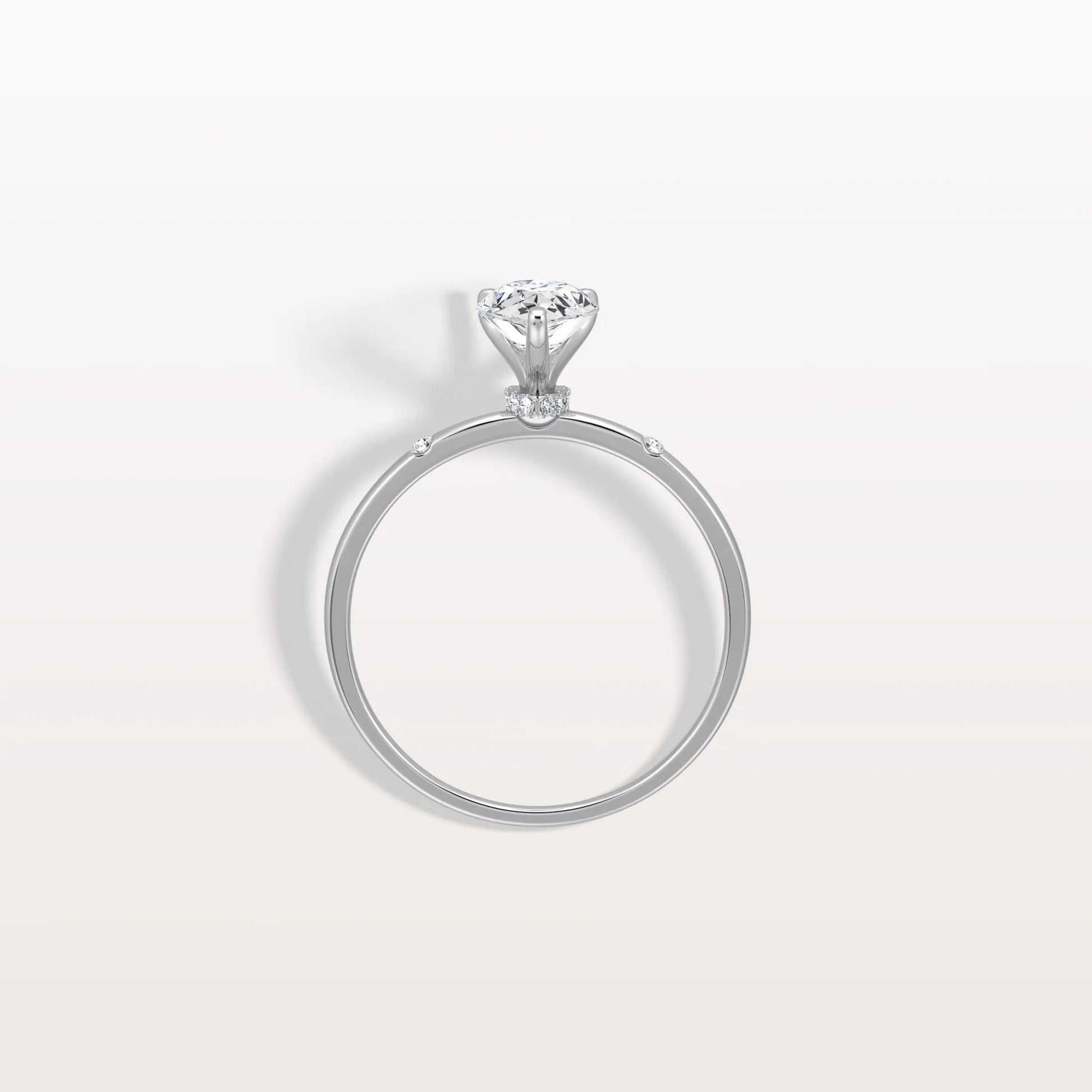 1 CT Lab Grown Pear Engagement Ring with Hidden Halo