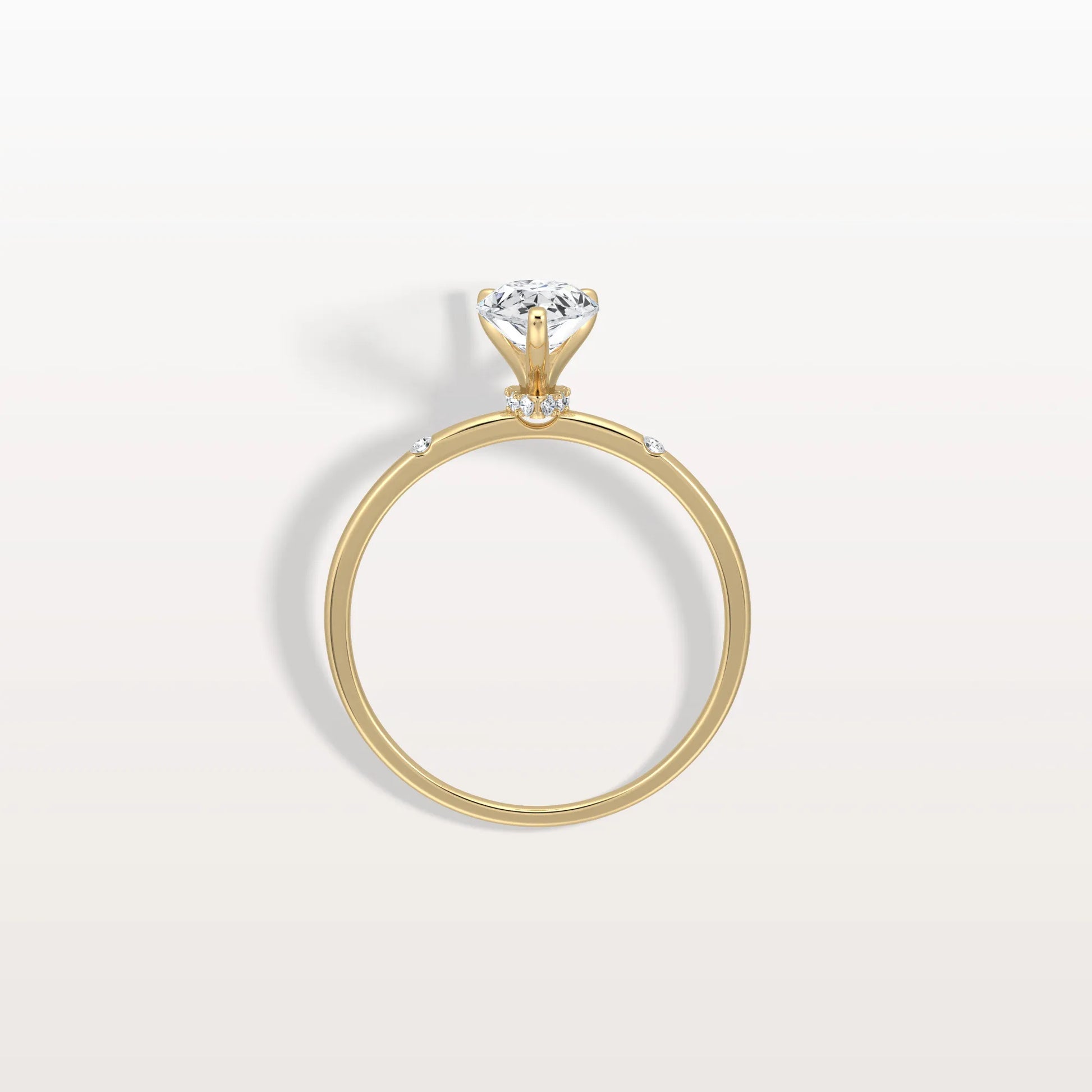 1 CT Lab Grown Pear Engagement Ring with Hidden Halo