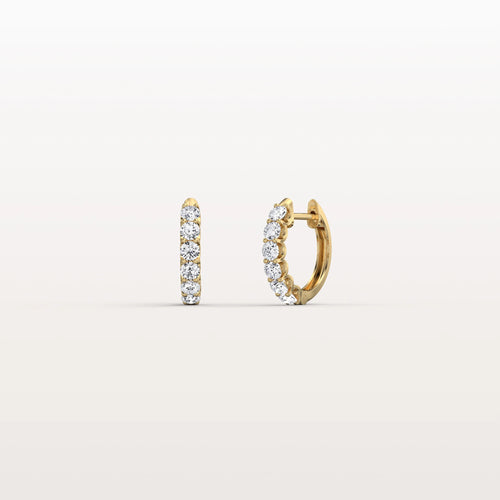 0.93CTW Lab Diamond Half Eternity Huggie Earring In 14K Solid Gold/Platinum