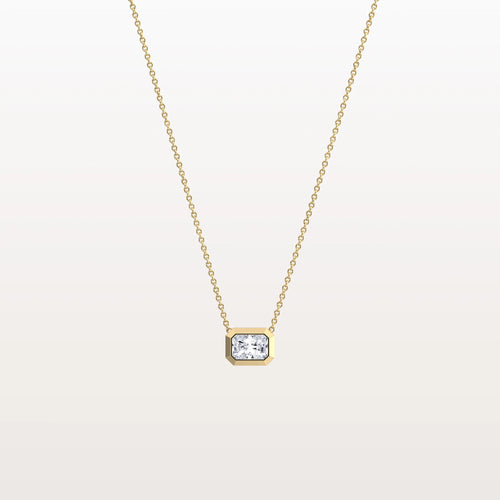 0.5CT Lab Grown Diamond Bezel Set Pendant Neckalce In 14K Solid Gold/Platinum