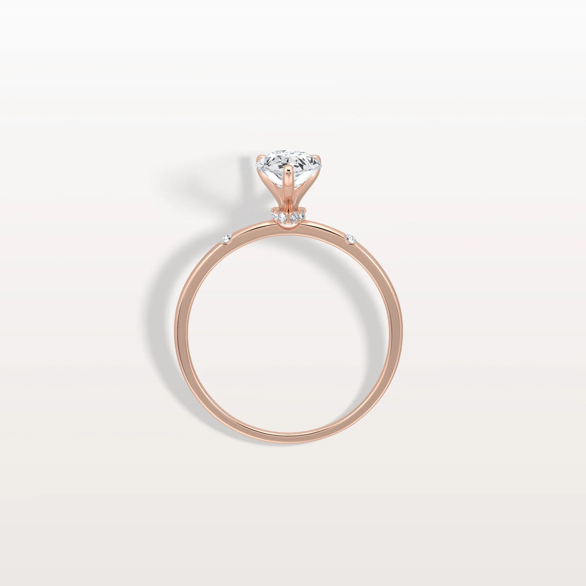 1 CT Lab Grown Pear Engagement Ring with Hidden Halo
